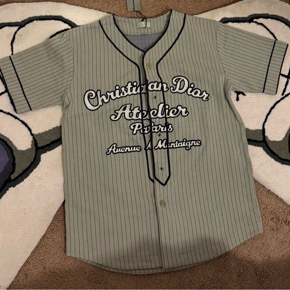 Dior Light Grey Striped Cotton Jersey